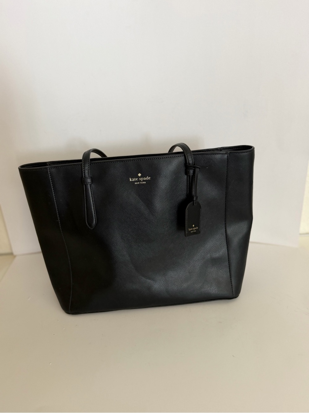 kate spade Black Leather Structured Tote